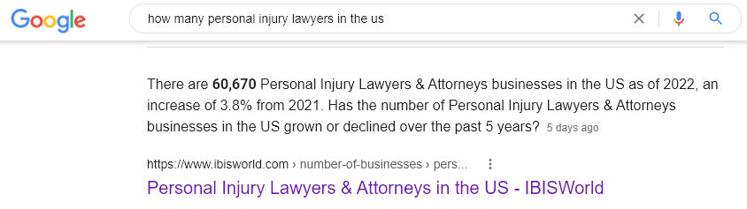 how many personal injury lawyers are in USA?